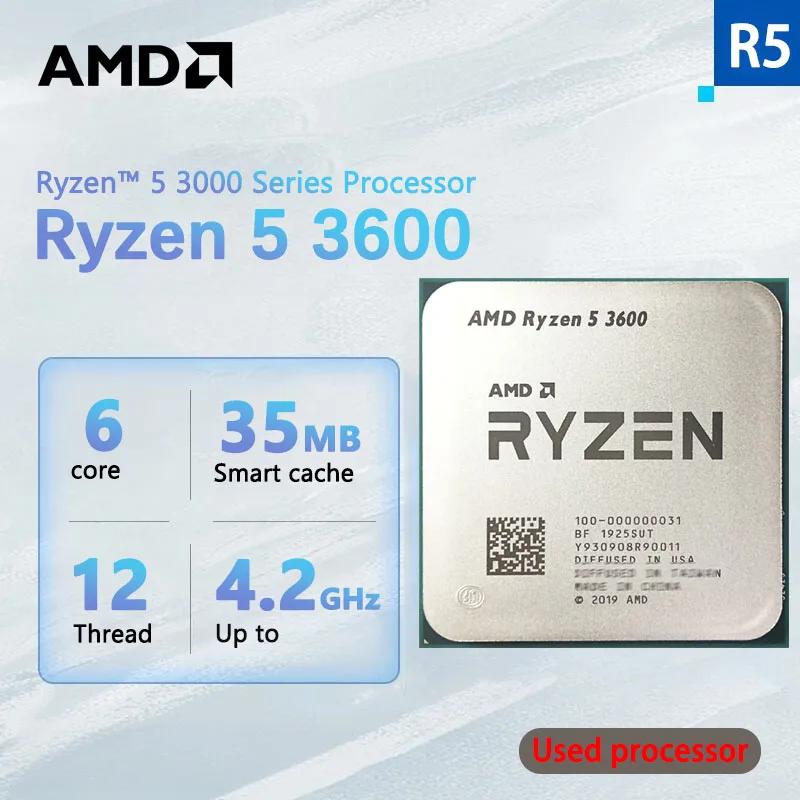 AMD ߰ Ryzen 5 3600 R5 3600 3.6 GHz, 6 ھ 12  CPU μ, 7NM 65W L3 = 32M 100 000000031  AM4